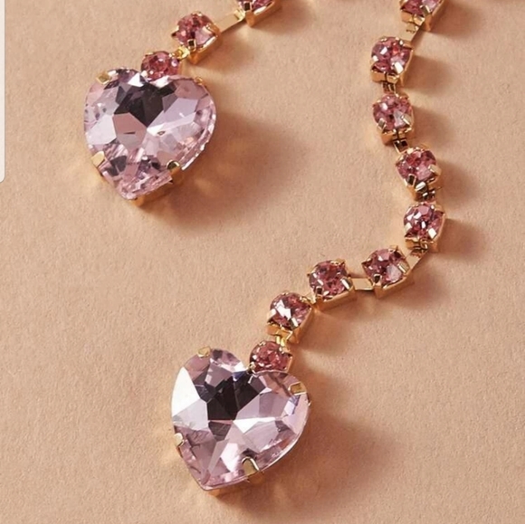 ♡Tracy♡ Dangling Stone Heart Earrings - Picture 2 of 3